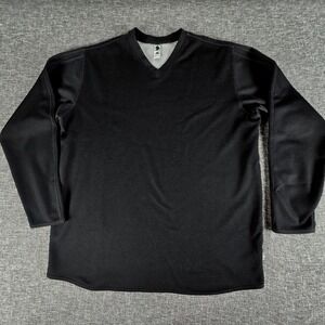 Adidas Salomon AG Y2K Black Long Sleeve Sweatshirt V-Neck Men's Size XL Athletic